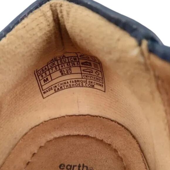 Earth Origins Shoes Women 9.5 Casual Flats Slip On Freya Blue Leather Career Low - Picture 13 of 15